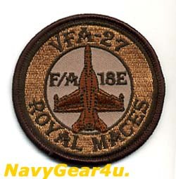 画像1: VFA-27 ROYAL MACES F/A-18Eショルダーバレットパッチ（デザートベルクロ有無）