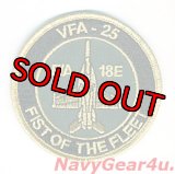 VFA-25 FIST OF THE FLEET F/A-18Eショルダーバレットパッチ（ベルクロ有無）