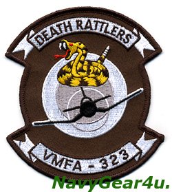 画像1:  VMFA-323 DEATH RATTLERS部隊パッチ（ベルクロ有無）  