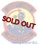 388OG/388OSS RAPTORS 部隊パッチ（ベルクロ付き）