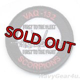 VAQ-132 SCORPIONS EA-18Gショルダーバレットパッチ（初期Ver./ベルクロ付き）
