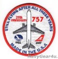 ボーイング757 25周年1982-2007記念パッチ（デッドストック）