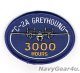 C-2A GREYHOUND 3000飛行時間達成記念パッチ（NEW Ver./ベルクロ有無）