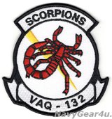 VAQ-132 SCORPIONS部隊パッチ（ホワイト現行Ver./ベルクロ有無）