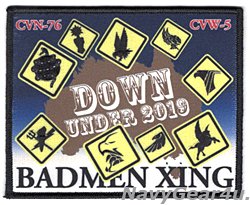 画像1: CVW-5/CVN-76 BADMEN XINGダウンアンダー2019クルーズ記念パッチ（ハイブリッド）