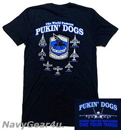 画像1: VFA-143 PUKIN' DOGS部隊オフィシャル・ヒストリーT-シャツ