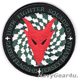 画像1: ニュージャージーANG 177FW/119FS JERSEY DEVILS グリーンフラッグ2021-03参加記念パッチ（ベルクロ付き）