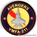 VMFA-211 WAKE ISLAND AVENGERS PVC F-35Bショルダーバレットパッチ（ベルクロ付き）