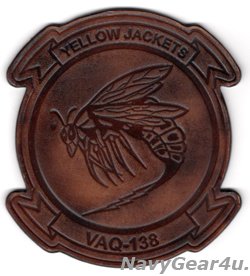 画像1: VAQ-138 YELLOW JACKETS革製部隊パッチ（レザーパッチ）