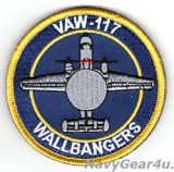 VAW-117 WALLBANGERS E-2Cショルダーバレットパッチ（ベルクロ付き）