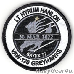 画像1: VAW-120 GREY HAWKS E-2D LT HYRUM HANLON追悼記念パッチ（ベルクロ付き）