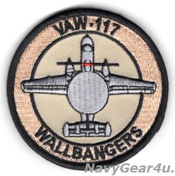 画像1: VAW-117 WALLBANGERS E-2Dショルダーバレットパッチ（デザート/ベルクロ付き）