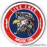 VAQ-140 PATRIOTS LIVE FREE MUSIC ONショルダーパッチ（ベルクロ付き）