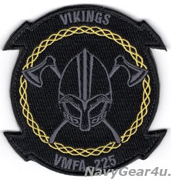 画像1: VMFA-225 VIKINGS 部隊パッチ（ブラックアウトVer./ベルクロ付き）
