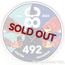 画像1: USAFE 48FW/492FS MADHATTERS 部隊創設80周年記念PVCパッチ（ベルクロ付き）