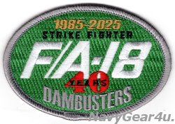画像1: VFA-195 DAMBUSTERS 1985-2025年F/A-18ホーネット運用（VFA化）40周年記念ショルダーパッチ（ベルクロ有無）
