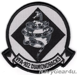 画像1: VFA-102 DIAMONDBACKS部隊パッチ（ブラックアウトVer./ベルクロ有無）