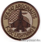 VFA-147 ARGONAUTS F-35Cショルダーバレットパッチ（デザートFDNF Ver.ベルクロ有無）
