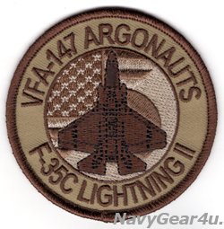 画像1: VFA-147 ARGONAUTS F-35Cショルダーバレットパッチ（デザートFDNF Ver.ベルクロ有無）