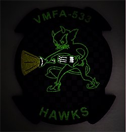 画像2: VMFA-533 HAWKS "BLACK MAC" PVC部隊パッチ（ベルクロ付き）