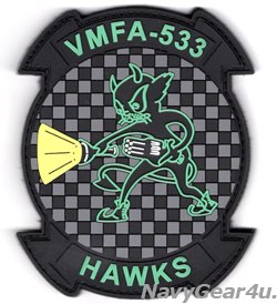 画像1: VMFA-533 HAWKS "BLACK MAC" PVC部隊パッチ（ベルクロ付き）