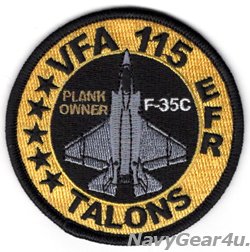画像1: VFA-115 TALONS PLANK OWNER（立ち上げメンバー）用F-35Cショルダーバレットパッチ（ベルクロ有無）