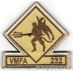 画像1: VMFA-232 RED DEVILS部隊パッチ（デザート/ベルクロ付き）
