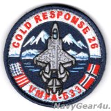 VMFA-533 HAWKS コールドレスポンス2026参加記念ショルダーパッチ（ベルクロ付き）