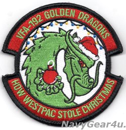 画像1: VFA-192 WORLD FAMOUS GOLDEN DRAGOS HOLIDAY部隊パッチ（ベルクロ付き）