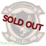 VFA-136 KNIGHTHAWKS 部隊パッチ（デザート）