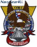 CVW-1/CVN-71 OPERATION ENDUIRING FREEEDOMクルーズ2001記念パッチ（デッドストック）