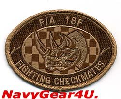 画像1: VFA-211 FIGHTING CHECKMATES RHINOショルダーパッチ（デザート）