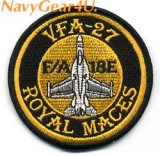 VFA-27 ROYAL MACES F/A-18Eショルダーバレットパッチ（ベルクロ有無）