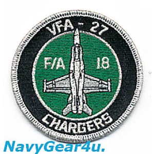 画像: VFA-27 ROYAL MACES THROWBACK F/A-18ショルダーバレットパッチ（CHARGERS Ver./ベルクロ有無）