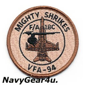 画像: VFA-94 MIGHTY SHRIKES F/A-18Cショルダーバレットパッチ（現行New 2012〜/デザートVer.）
