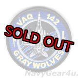 画像: VAQ-142　GRAY WOLVES EA-18Gショルダーバレットパッチ（ベルクロ付き）