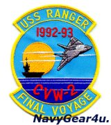 画像: VF-1 WOLFPACK CVW-2/CV-61 RANGERファイナルクルーズ1992-93記念パッチ