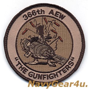 画像: 366AEW(366WG) THE GUNFIGHTERS パッチ（デザート/ベルクロ付き）