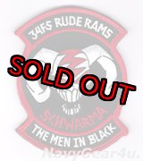 画像: 388FW/34FS RUDE RAMS "THE MEN IN BLACK"部隊パッチ（ベルクロ付き）