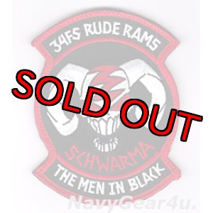画像: 388FW/34FS RUDE RAMS "THE MEN IN BLACK"部隊パッチ（ベルクロ付き）