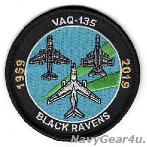 画像: VAQ-135 BLACK RAVENS 2019部隊創設50周年記念ショルダーパッチ（ベルクロ有無）