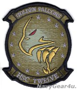 画像: HSC-12 GOLDEN FALCONS部隊パッチ（サブデュードVer.2/ベルクロ有無）