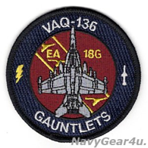 画像: VAQ-136 GAUNTLETS EA-18Gショルダーバレットパッチ（現行NEW/Ver.3/ベルクロ有無）