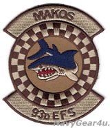 画像: 482FW/93FS MAKOS EFS展開用部隊パッチ（デザート/ベルクロ有無）