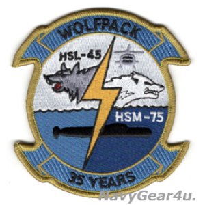 画像: HSM-75 WOLFPACK 部隊創設25周年記念部隊パッチ（ベルクロ有無）