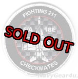 画像: VFA-211 FIGHTING CHECKMATES F/A-18Eショルダーバレットパッチ（ブラックアウトVer./ベルクロ有無）
