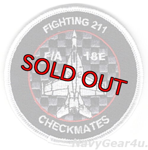 画像1: VFA-211 FIGHTING CHECKMATES F/A-18Eショルダーバレットパッチ（ブラックアウトVer./ベルクロ有無）