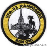 画像: VFA-83 RAMPAGERS F/A-18E "RAM ON!"ショルダーバレットパッチ(ベルクロ有無）