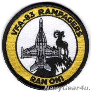 画像: VFA-83 RAMPAGERS F/A-18E "RAM ON!"ショルダーバレットパッチ(ベルクロ有無）