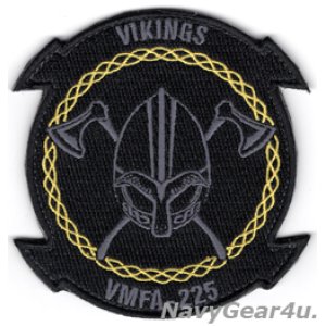 画像: VMFA-225 VIKINGS 部隊パッチ（ブラックアウトVer./ベルクロ付き）